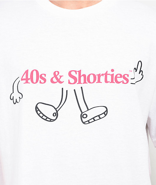40s & Shorties Text Character White T-Shirt
