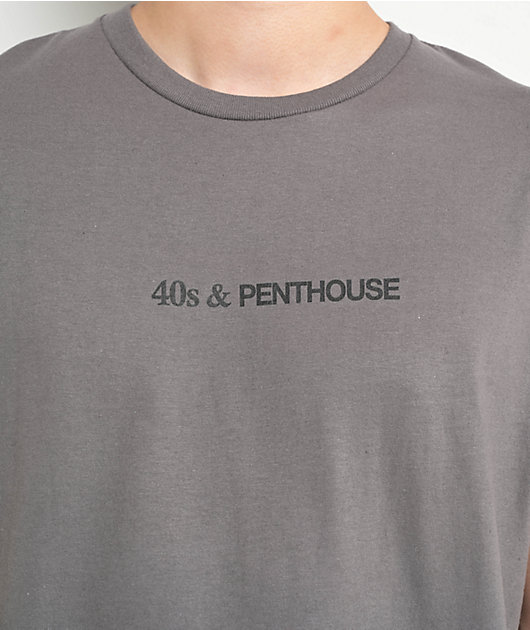 40s & Shorties x Penthouse Co-Branded Charcoal T-Shirt
