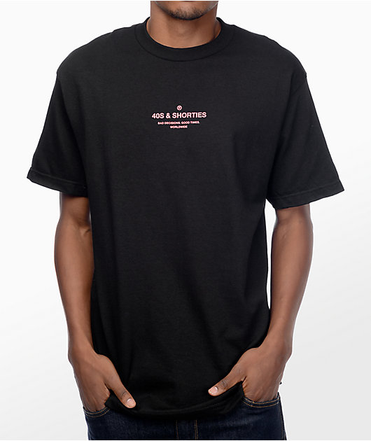 40s & Shorties General Black & Pink T-Shirt | Zumiez