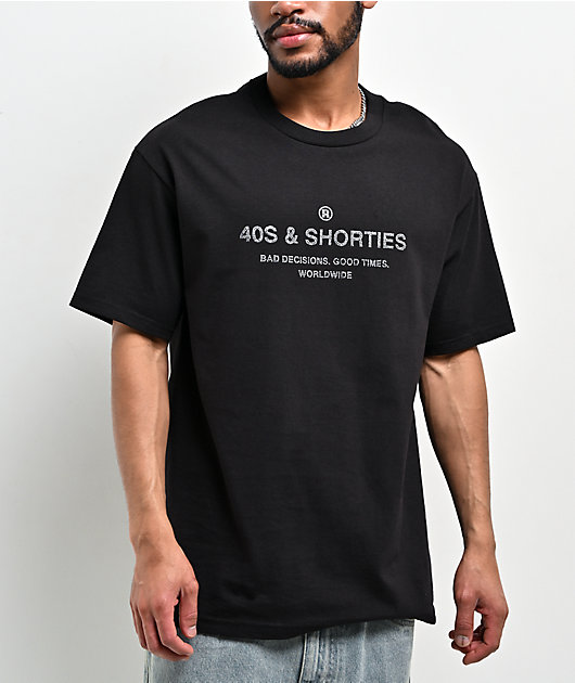 Jent Louis Rhinestone T-Shirt BLACK タグ付き 40s & Shorties Remix Rhinestone Black T-Shirt | Zumiez