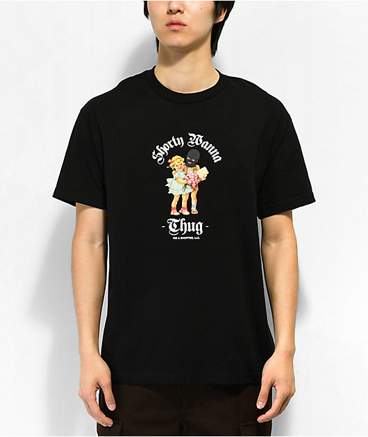 40s & Shorties Wanna Thug Black T-Shirt | Zumiez