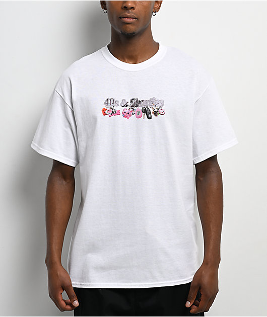 40s & Shorties Y2K Keychain White T-Shirt | Zumiez