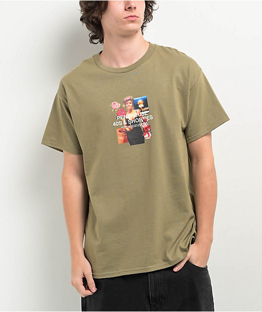 40s & Shorties x Penthouse Collage Green T-Shirt | Zumiez