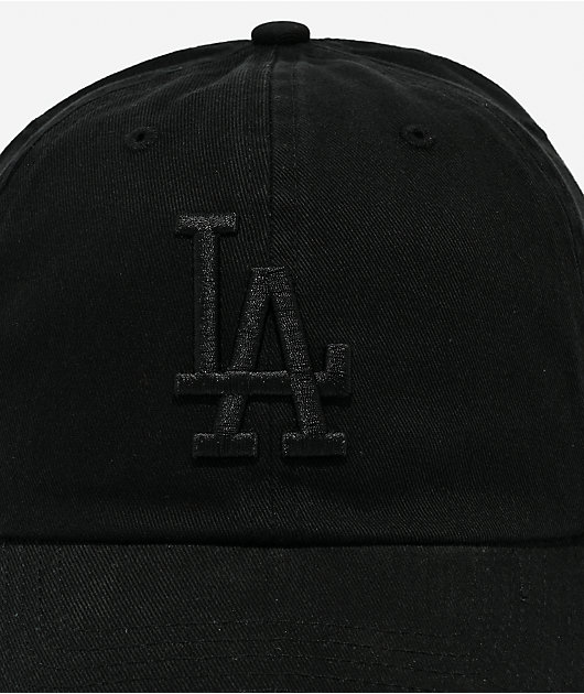 47 Brand Clean Up Los Angeles Dodgers Tonal Black Strapback Hat