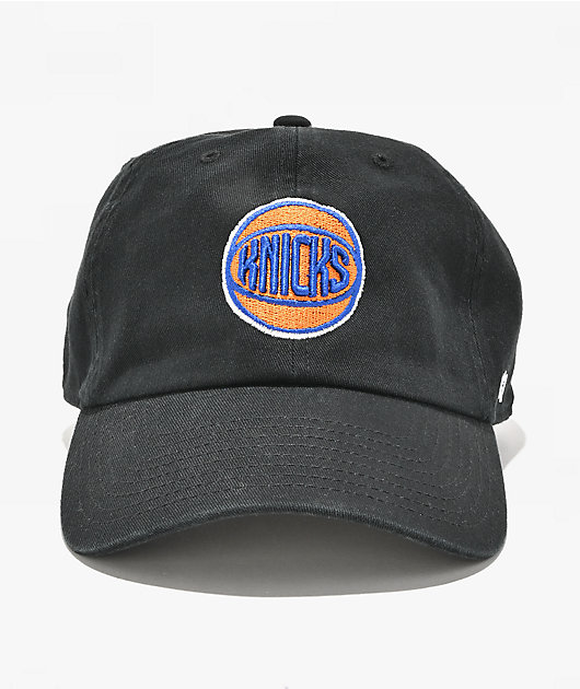 47 Brand Clean Up New York Knicks Black Strapback Hat
