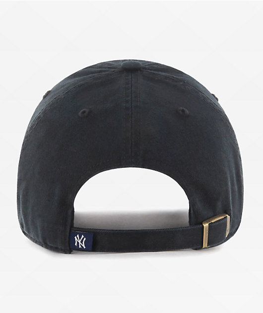 47 Brand Clean Up New York Yankees Black Wash Strapback Hat