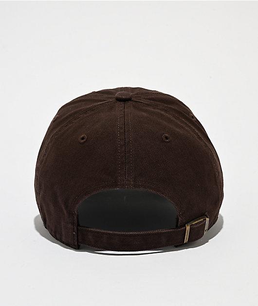 47 Brand Clean Up New York Yankees Dark Brown Wash Strapback Hat