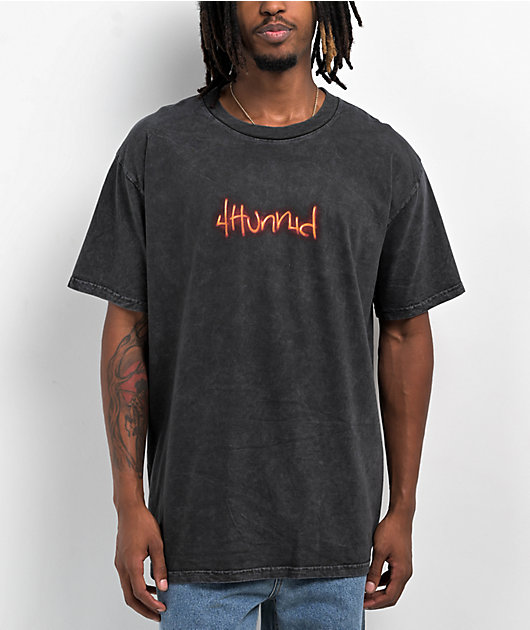 4Hunnid 4 Of A Kind Black T-Shirt Wash Zumiez 
