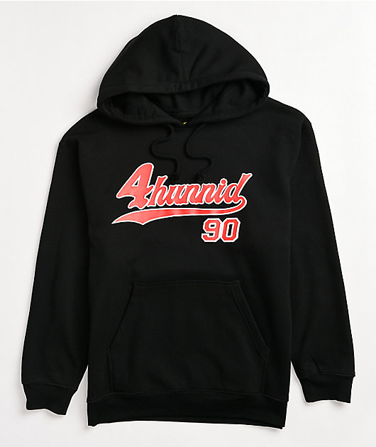 4Hunnid 90s Black Red Hoodie