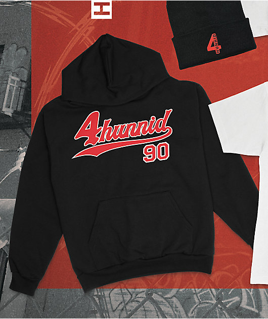 4Hunnid 90s Black Red Hoodie Zumiez