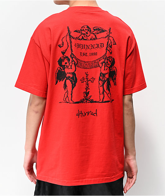 4Hunnid Angels Red T-Shirt | Zumiez