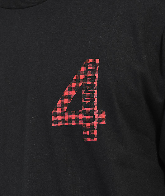 4Hunnid Buffalo Plaid Black T-Shirt