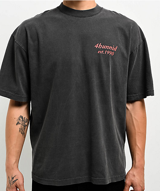 4Hunnid EST 1990 Black Wash T-Shirt | Zumiez