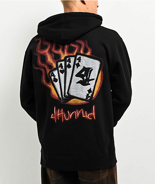 4Hunnid Four Of A Kind Black Hoodie Zumiez