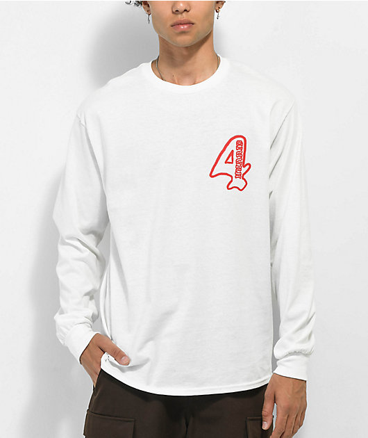4Hunnid Fourever Hollow 4 Camiseta blanca de manga larga