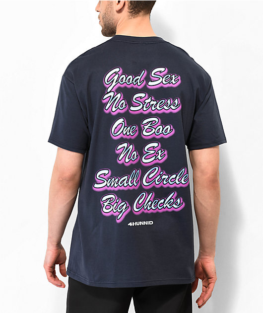 4Hunnid Good Sex Airbrush Navy T-Shirt | Zumiez