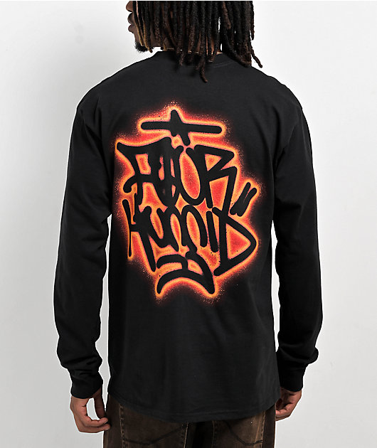 Empyre Red Graffiti Logo Black Long Sleeve T-Shirt