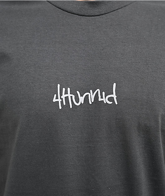 4Hunnid Logo Charcoal T-Shirt