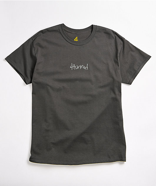 4Hunnid Logo Charcoal T-Shirt