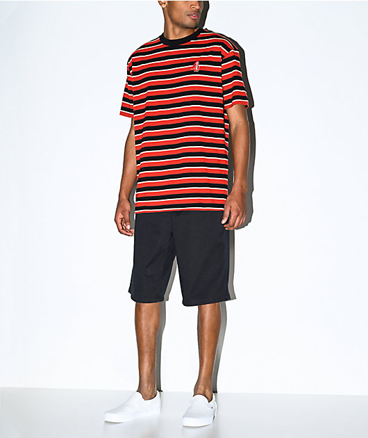 4Hunnid Red & Black Striped T-Shirt