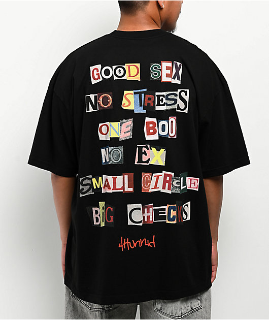 4Hunnid Sex Club Black T-Shirt | Zumiez