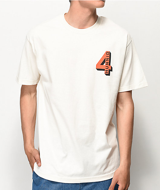 4Hunnid Shadow Logo Tan T-Shirt