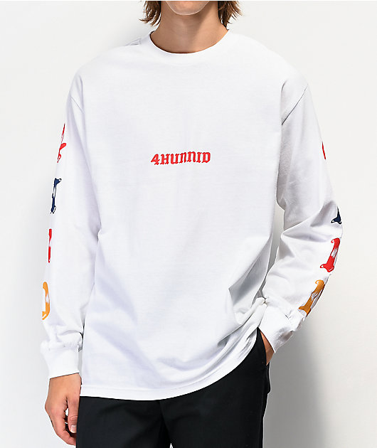 black long sleeve shirt with white writing