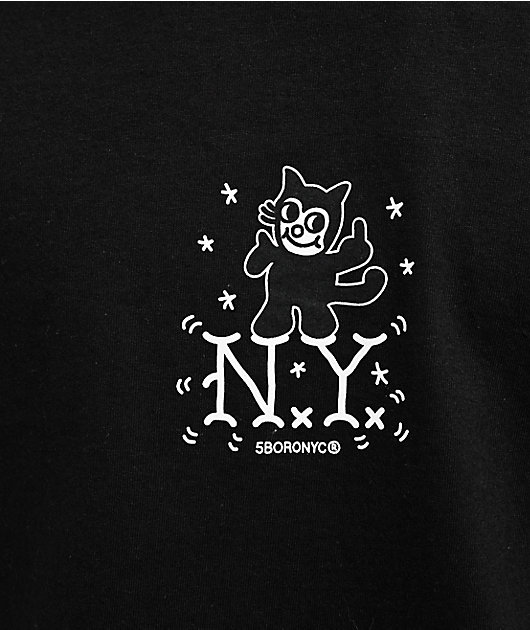 ◆RONRON◆ EMBO KITSCH CAT OVER FIT T SHIRT CHARCOAL EMBO KITSCH CAT OVER FIT T SHIRT CHARCOAL - RONRON 론론