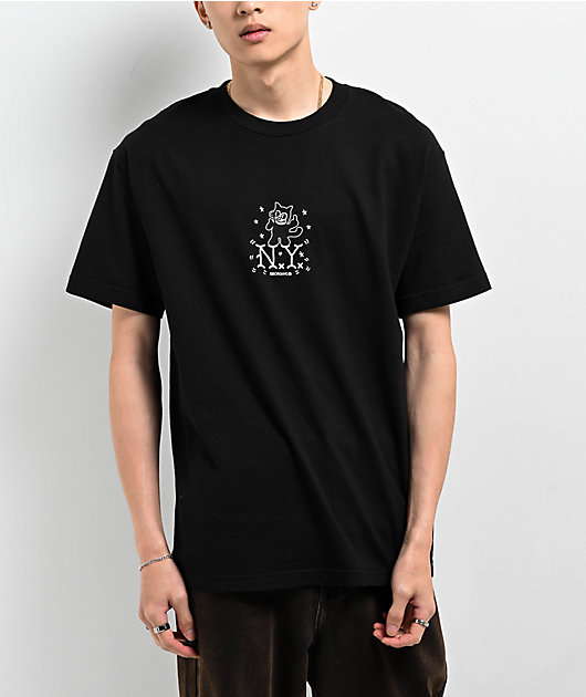 THE 9 SHOP love Pearl T-shirts ボーダーブラック love PEARL T-shirts X ピンク | THE9SHOP