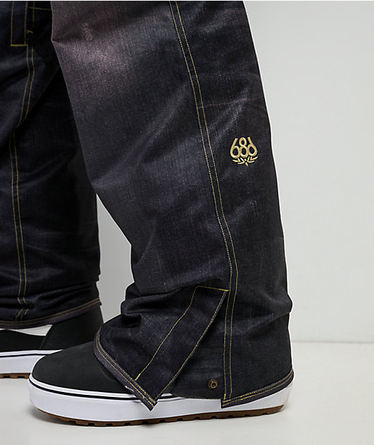 686 Deconstructed Denim Black 10K Snowboard Pants | Zumiez