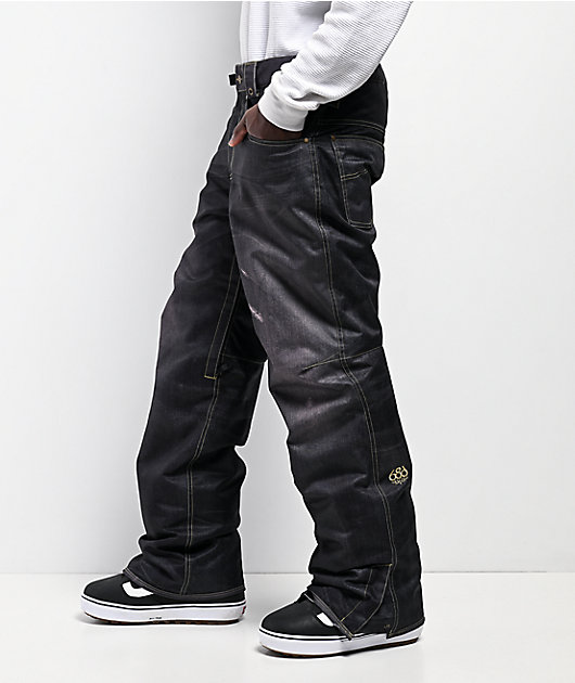 686 Deconstructed Denim Black 10K Snowboard Pants | Zumiez
