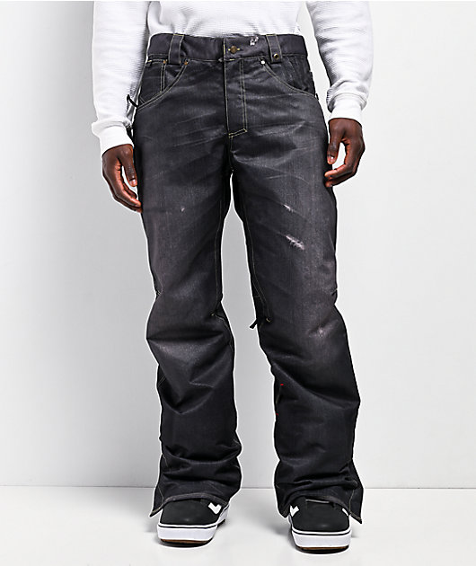 686 Deconstructed Denim Black 10K Snowboard Pants | Zumiez