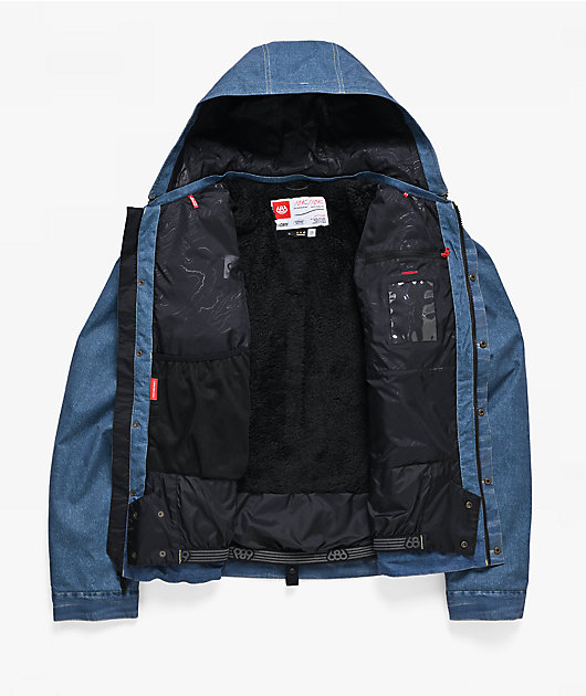 686 Deconstructed Denim Indigo 10K Snowboard Jacket