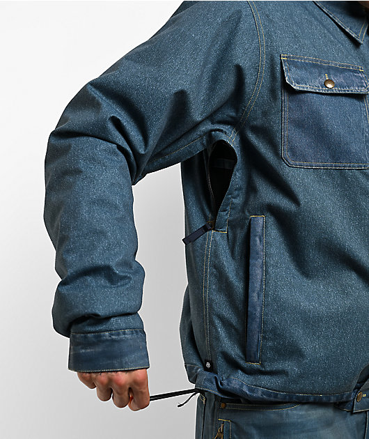 686 Deconstructed Denim Indigo 10K Snowboard Jacket
