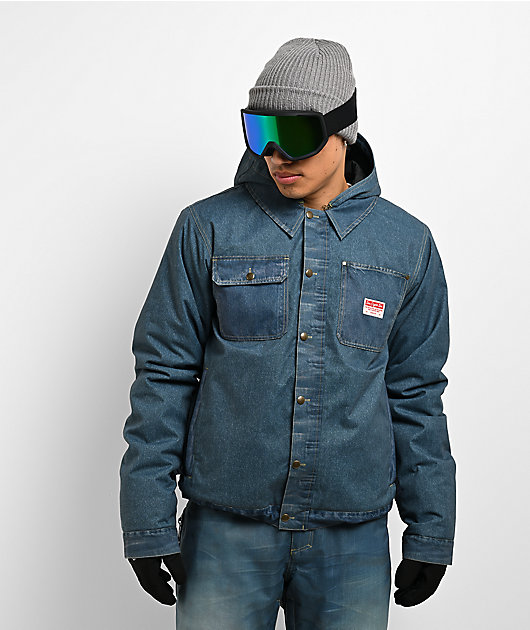 686 Deconstructed Denim Indigo 10K Snowboard Jacket