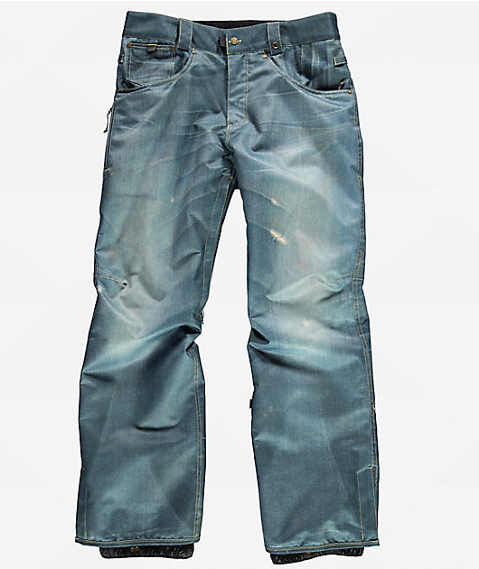 686 Deconstructed Denim Indigo 10K Snowboard Pants | Zumiez