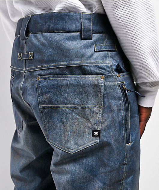 686 Deconstructed Denim Indigo 10K Snowboard Pants | Zumiez