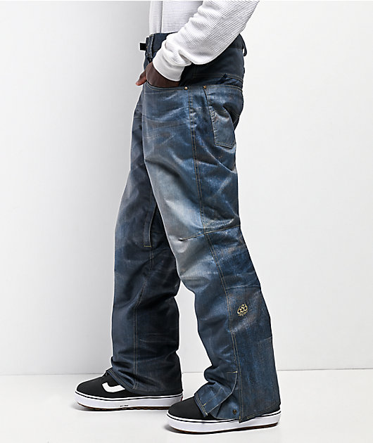 686 Deconstructed Denim Indigo 10K Snowboard Pants | Zumiez