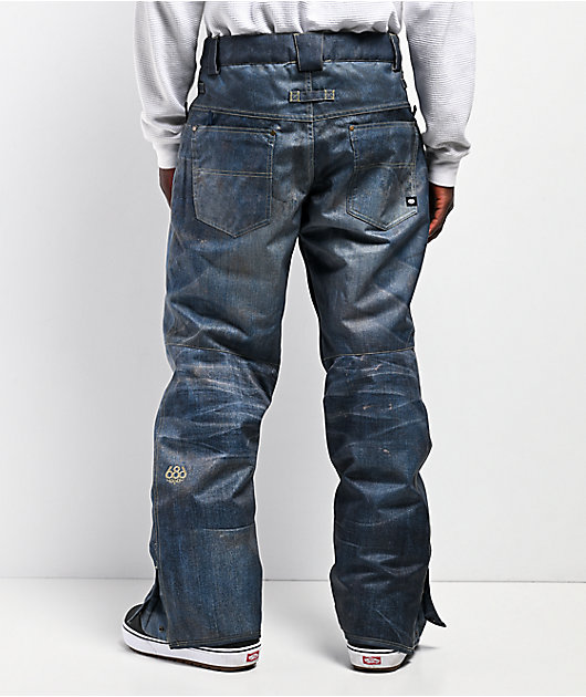 686 Deconstructed Denim Indigo 10K Snowboard Pants | Zumiez
