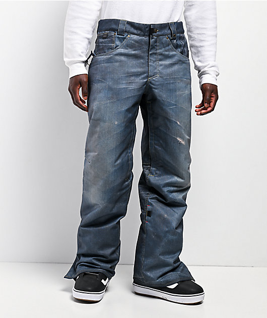 686 Deconstructed Denim Indigo 10K Snowboard Pants | Zumiez
