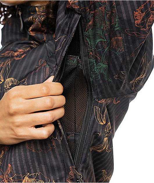 686 Dream Black Floral Stripe 10K Snowboard Jacket