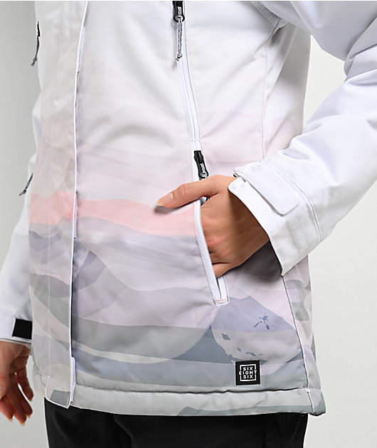 686 Fantasia White Sierra Sunset 10K Snowboard Jacket | Zumiez