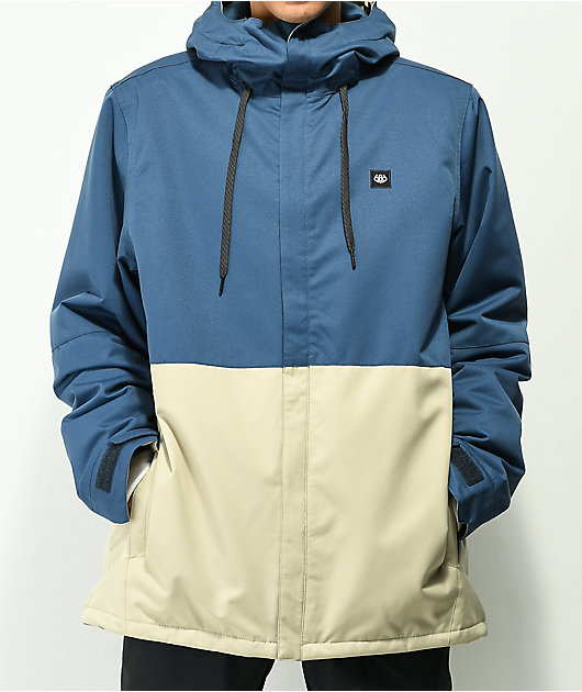 686 Foundation azul marino y beige 10k chaqueta de snowboard