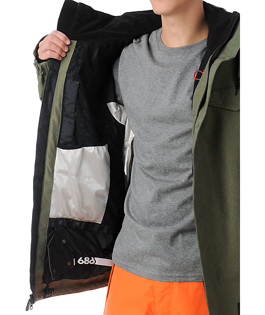 army green snowboard jacket