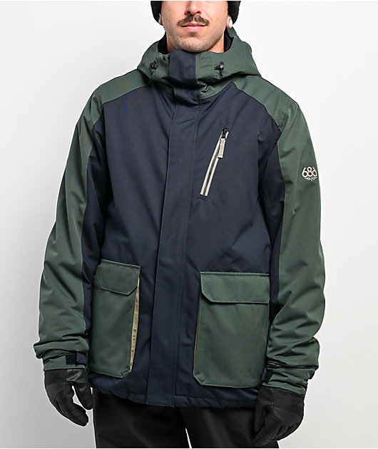 686 Nightline Navy Colorblock 10K Insulated Snowboard Jacket | Zumiez