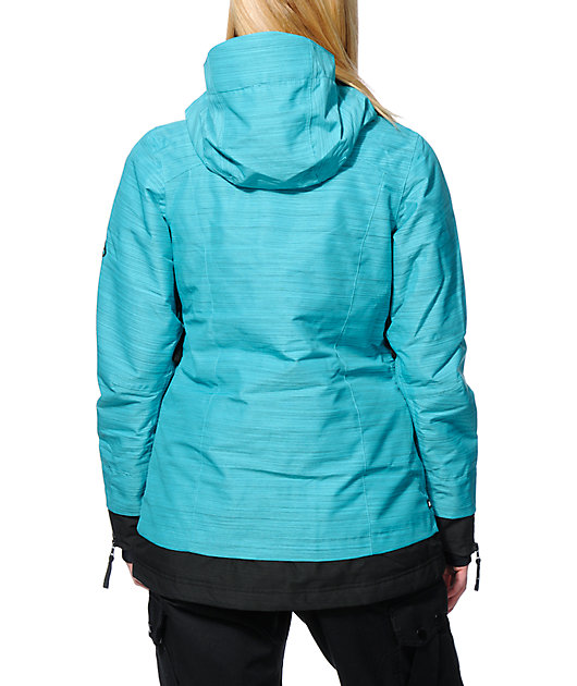 turquoise snowboard jacket