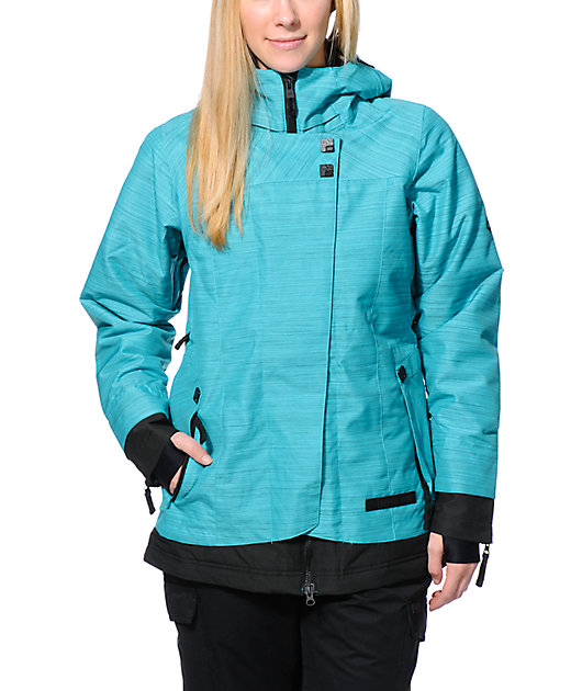 turquoise snowboard jacket