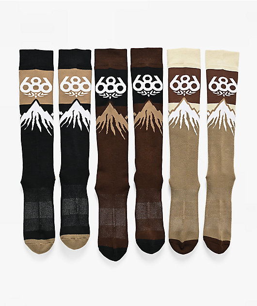686 Snow Caps 3 Pack Snowboard Socks