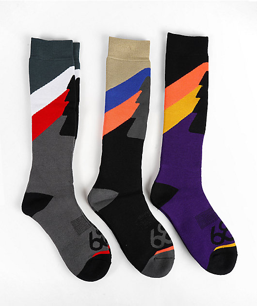 686 Men's Tree Life 3 Pack Snowboard Socks 686 Men's Tree Life 3 Pack Snowboard Socks