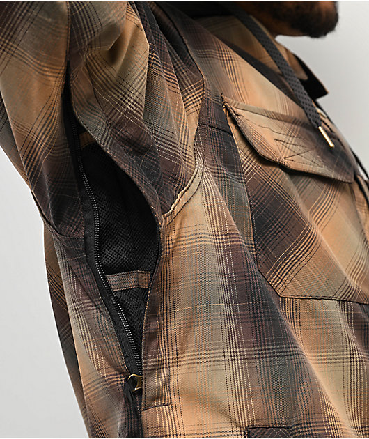 686 Woodland Brown Plaid 10K Insulated Snowboard Jacket